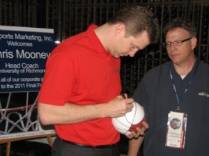 2011 Guest Speaker Coach Chris Mooney Autographing VIP Souvenirs 